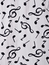 【2色展開】Backers 音符柄 半袖 オープンカラーシャツ