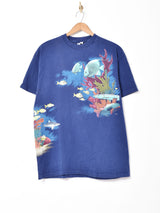 アメリカ製 海中 プリントTシャツ