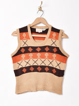 ラインデザイン ニットベスト