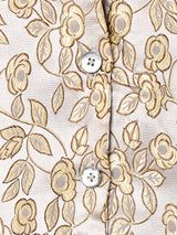 織り柄 長袖ブラウス