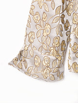 織り柄 長袖ブラウス