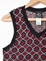 アメリカ製 総柄 ニットベスト