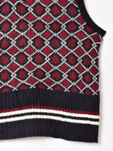 アメリカ製 総柄 ニットベスト