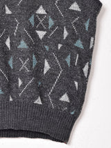 総柄 ニットベスト