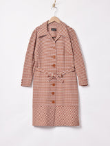 70's 千鳥格子柄ワンピース