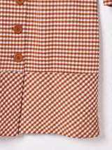 70's 千鳥格子柄ワンピース