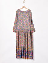 花柄 長袖ワンピース