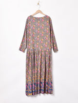 花柄 長袖ワンピース