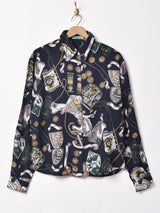 【2色展開】Emerald Motel 総柄 長袖シャツ