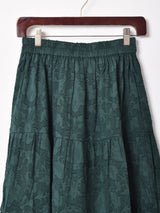 【3色展開】Emerald Motel 織り柄 ティアードスカート