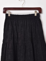 【3色展開】Emerald Motel 織り柄 ティアードスカート