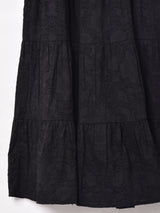 【3色展開】Emerald Motel 織り柄 ティアードスカート