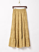 【3色展開】Emerald Motel 織り柄 ティアードスカート