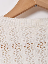 刺繍入り 半袖クロシェカーディガン