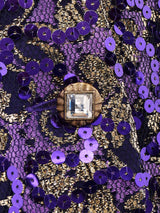 ラメデザイン 長袖 シースルーブラウス