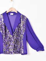 ラメデザイン 長袖 シースルーブラウス