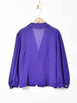 ラメデザイン 長袖 シースルーブラウス