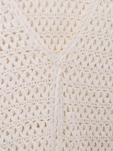 長袖 クロシェカーディガン