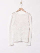 長袖 クロシェカーディガン