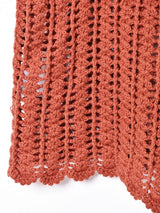 後染め 半袖 クロシェニットカーディガン