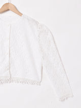 長袖 レースブラウス