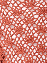 後染め 半袖 クロシェニットカーディガン