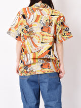 Emerald Motelブラジリアンパターン オープンカラー 半袖シャツ