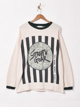 プリント リブ ロングスリーブTシャツ