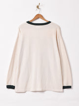 プリント リブ ロングスリーブTシャツ