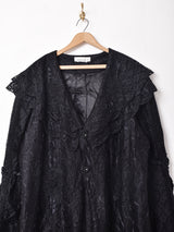 ビーズ装飾 ビッグカラー レースワンピース