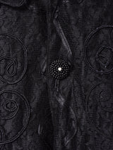 ビーズ装飾 ビッグカラー レースワンピース