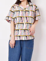 Emerald Motelブック 総柄 オープンカラー 半袖シャツ