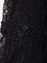 ビーズ装飾 ビッグカラー レースワンピース