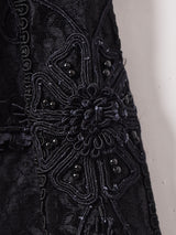 ビーズ装飾 ビッグカラー レースワンピース