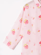 花柄 長袖 シアーシャツ