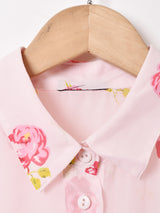 花柄 長袖 シアーシャツ