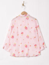 花柄 長袖 シアーシャツ