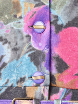 ベルト付き 総柄  長袖 オープンカラーワンピース