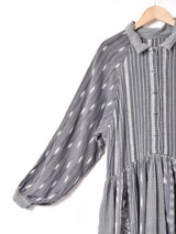 長袖 織柄  ワンピース