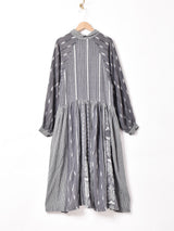 長袖 織柄  ワンピース