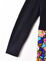 70's   切り替えデザイン ノーカラー ワンピース