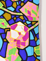 70's   切り替えデザイン ノーカラー ワンピース