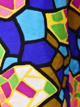 70's   切り替えデザイン ノーカラー ワンピース