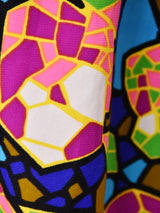 70's   切り替えデザイン ノーカラー ワンピース