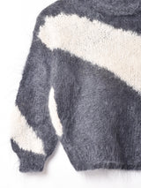 クロップド ラインセーター