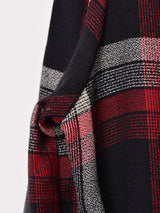 チェック柄 ベルト付き ボウタイ 長袖ワンピース