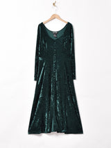 長袖 ベロアワンピース