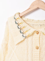 Elcaminoデザインカラー ショート丈カーディガン