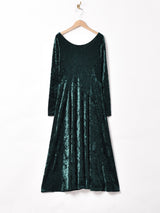 長袖 ベロアワンピース