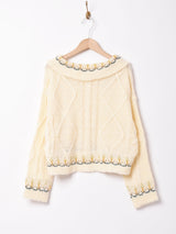 Elcaminoデザインカラー ショート丈カーディガン